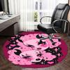 Gothic Lolita Chair Mat Round Carpet - Gothic Pink and Black Decorative Rug for Home Office Living Room Bedroom Sofa Gift0471b