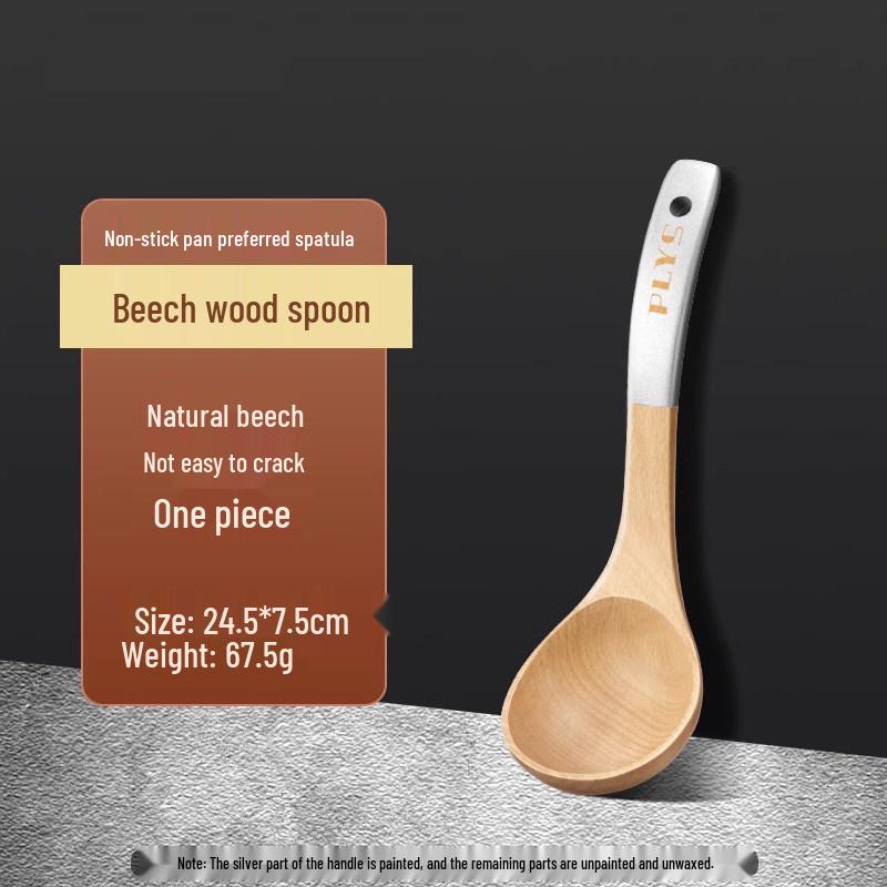Beech Wood High-Temperature Resistant Spatula Set for Non-Stick Pans