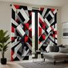 Piece Hd Digital Black White Series Minimalist Triangular Three Dimensional Geometry Curtains Home Decorating Style Curtain Modern Polyester Washable