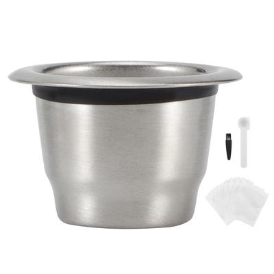 Kit de filtres à capsules de café réutilisables et rechargeables en acier inoxydable 304 avec couvercles en aluminium