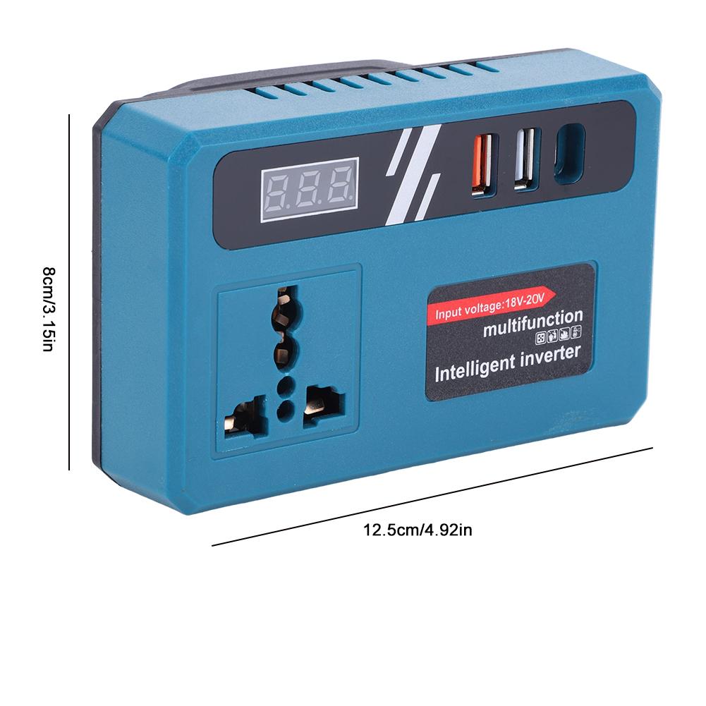 120W DC Inverter Adapter DC 18-20V To AC 220V Lithium Battery Inverter Electric Tool Battery Inverter for Makita 18V Battery