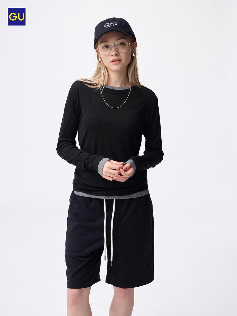Uniqlo Gu SofT Sheer Crew Neck T shirT  Long Sleeve 