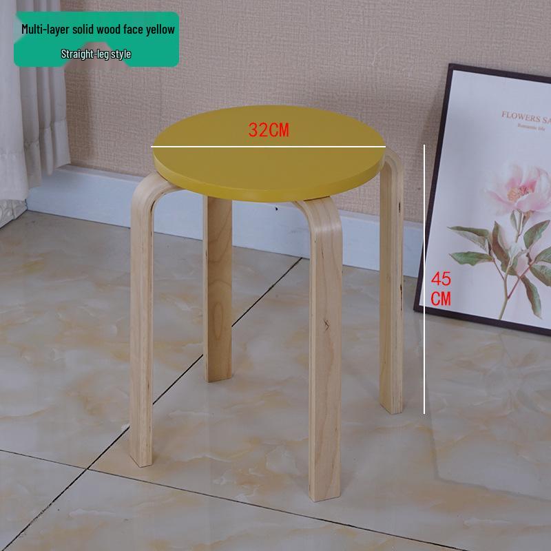 Solid Wood Stool - High & Low Styles: Commercial, Dining, Low, Simple, Adult Bentwood