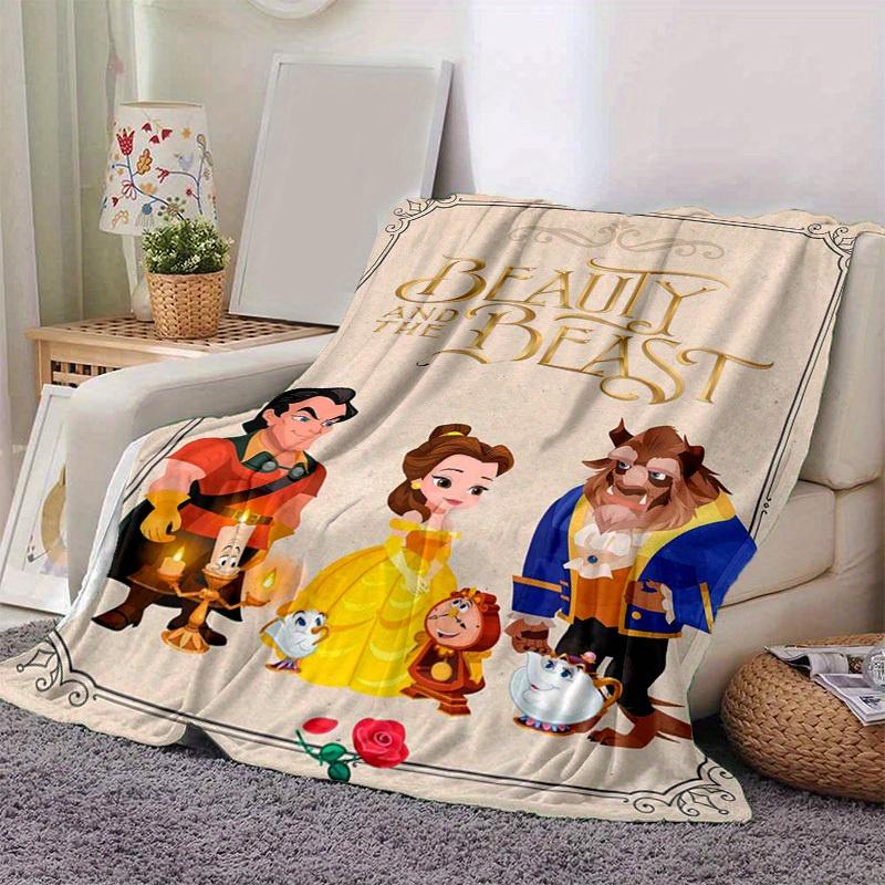 1pc Beauty and the Beast Theme Blanket, Soft Home Office Outdoor Gift for Kids Adults