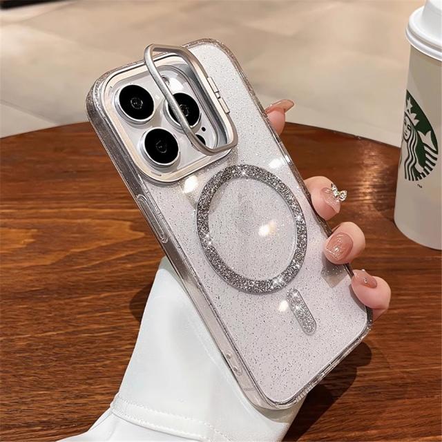 Luksusa Magsafe magnētiskais zibspuldzes objektīva turētāja statīvs iPhone 16 Pro Max tālruņa vāciņš priekš iPhone 11 12 13 14 15 Plus aizsargpārsegs