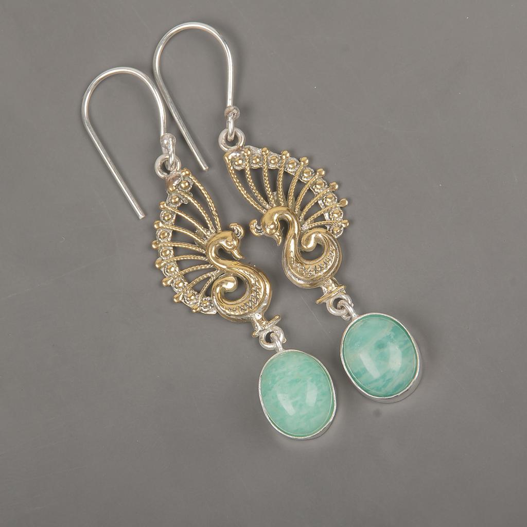 Amazonite Gemstone Jewelry, Handmade Beautiful Earrings, Beautiful Silver Earrings, Amazonite Silver Jewelry Gift For Sister