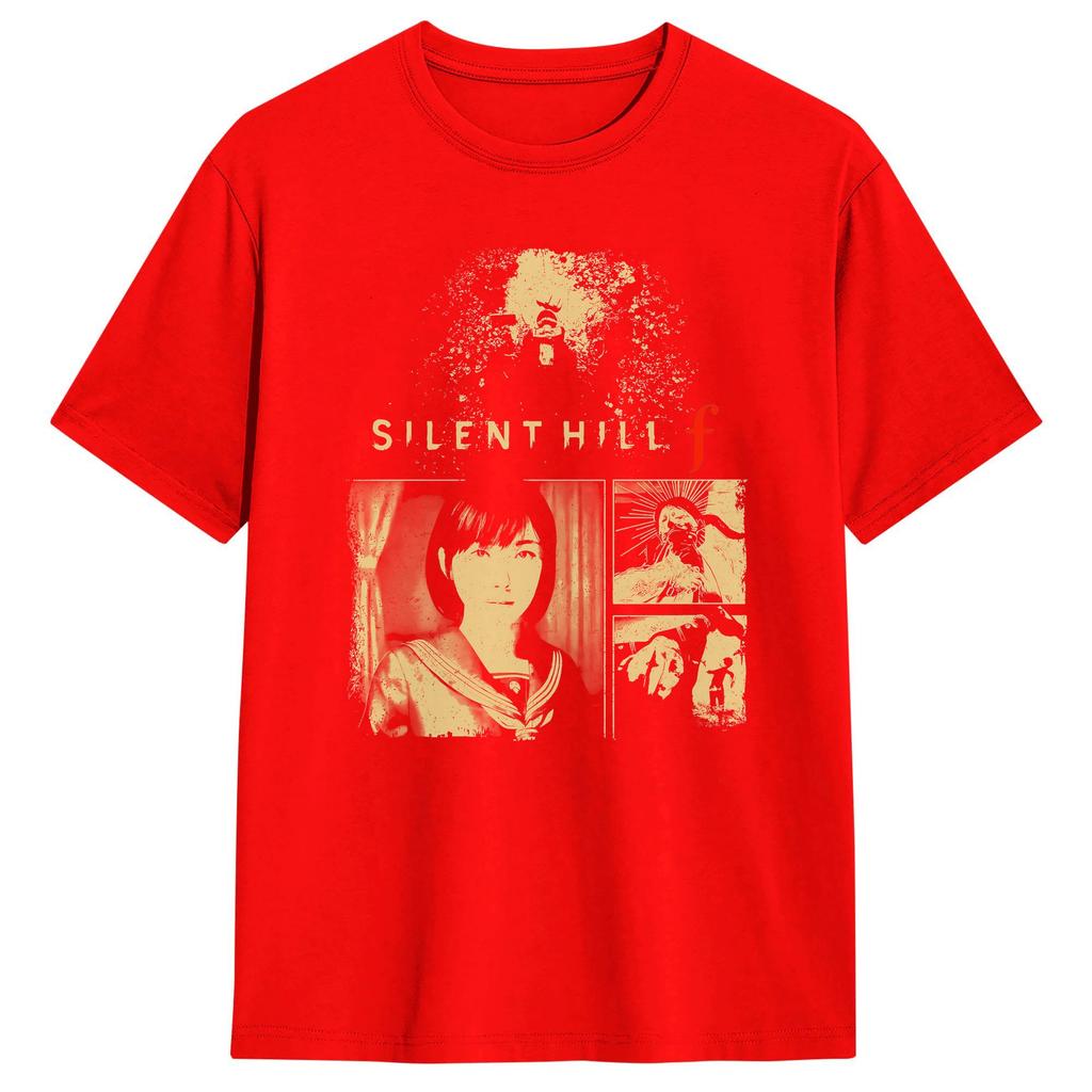 Silent Hill F T-Shirt Sommer Freizeit T-Shirts 100% Baumwolle Rundhals 4XL 5XL 6XL T-Shirts Kurzarm Streetwear T-Shirt