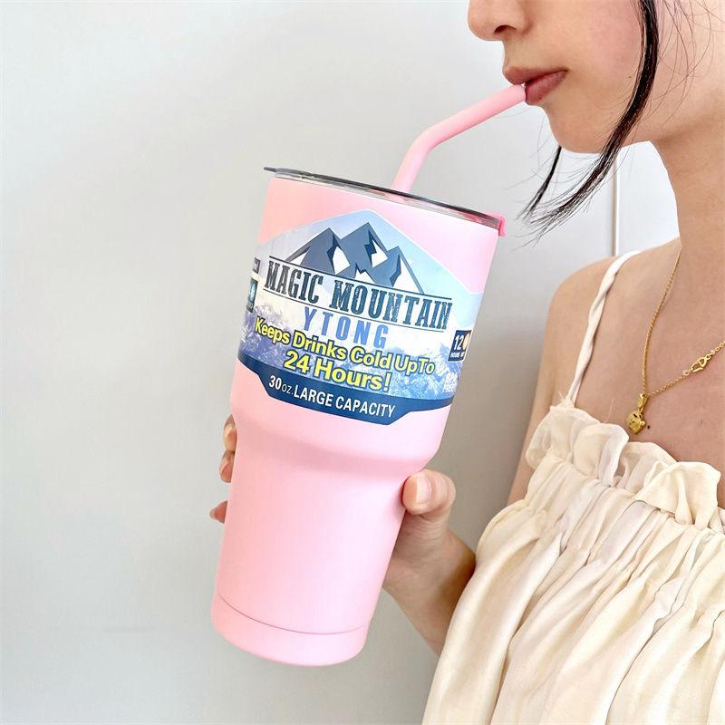304 Stainless Steel Insulated Coffee Cup Classic Design Lid Dual Purpose Hot Cold Beverages Vacuum Cup for Car Use
