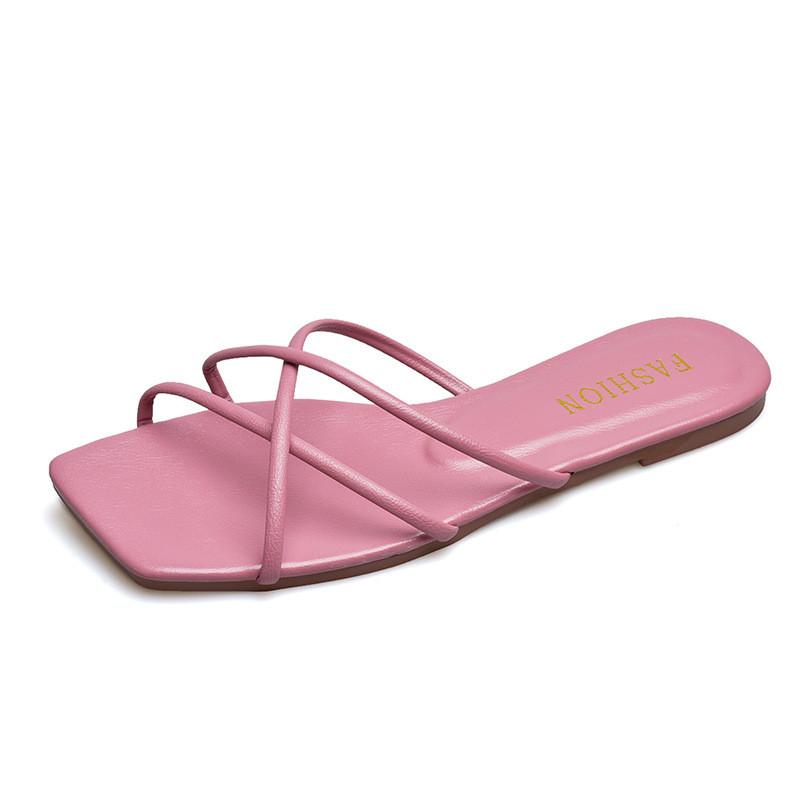 Summer Flat Sandals For Women With Breathable Pu Material For Casual Daily Wear