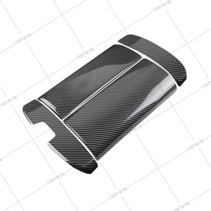 For Mercedes Benz S Class W223 Car Interior Console Armrest Box Cover Decoration Trim Accessories Black Carbon Fiber Pattern