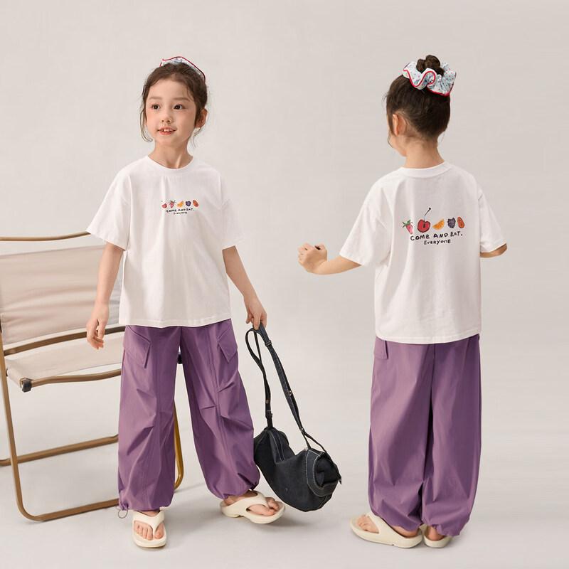 LUSON Girls' Loose-Fit Short Sleeve Summer T-Shirt