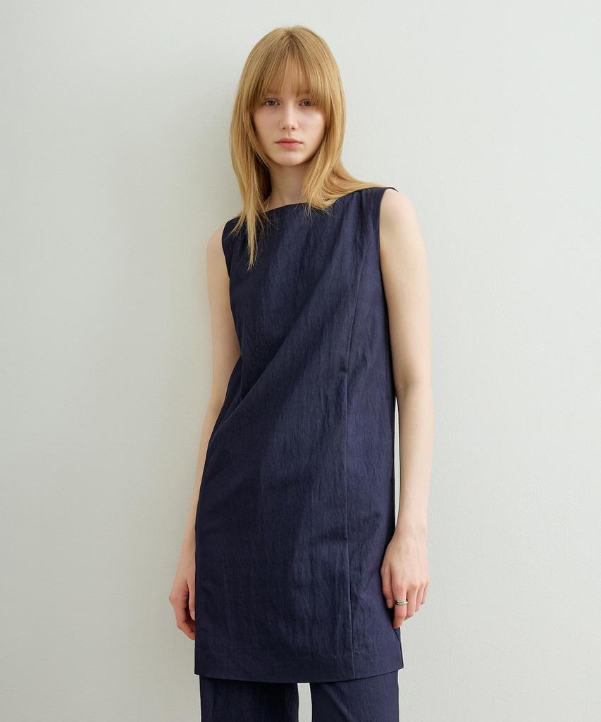 ARTID Crease Boatneck Mini Dress_Navy