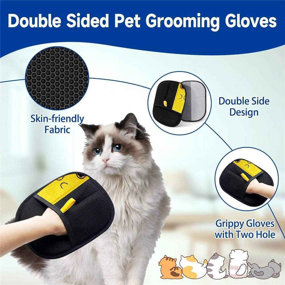 2-Pack Pet Hair Removal Gloves, Static-Cled Pet Hair Removal Gloves, Reusable Pet Grooming Tool, Ideal For Bathing, Hair Removal, And Grooming
