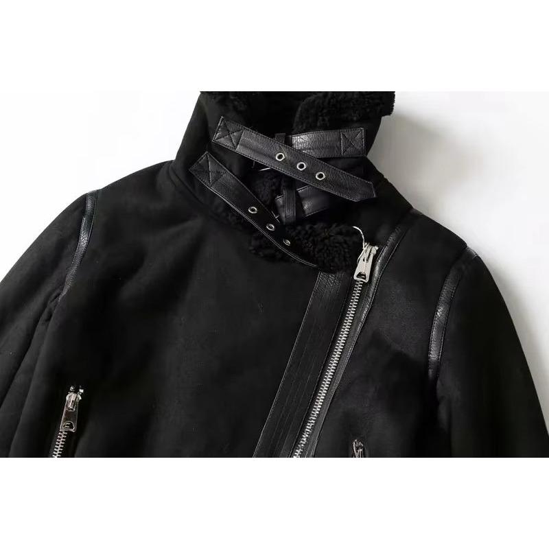 Autumn Winter Style Suede Suede Surface Fur Integrated Warm Jacket Locomotive Clothing Women