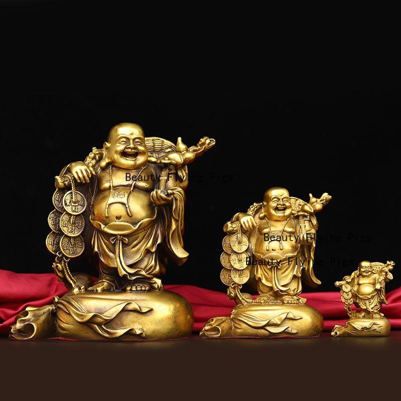 Ornamento in Metallo Buddha Maitreya Buddha Pancione Statua Ornamento Cinese Feng Shui Decorazione per la Casa Statua di Buddha per la Devozione