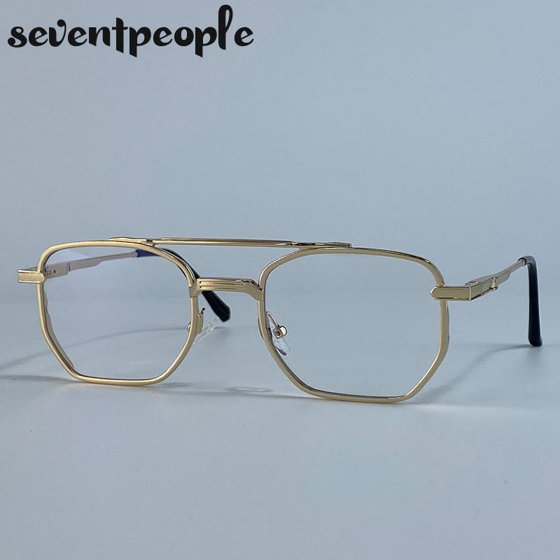 Steampunk Square Vintage Sunglasses Men Luxury Brand Trendy Metal Double Beam Sun Glasses Classic Driving Shades For Male