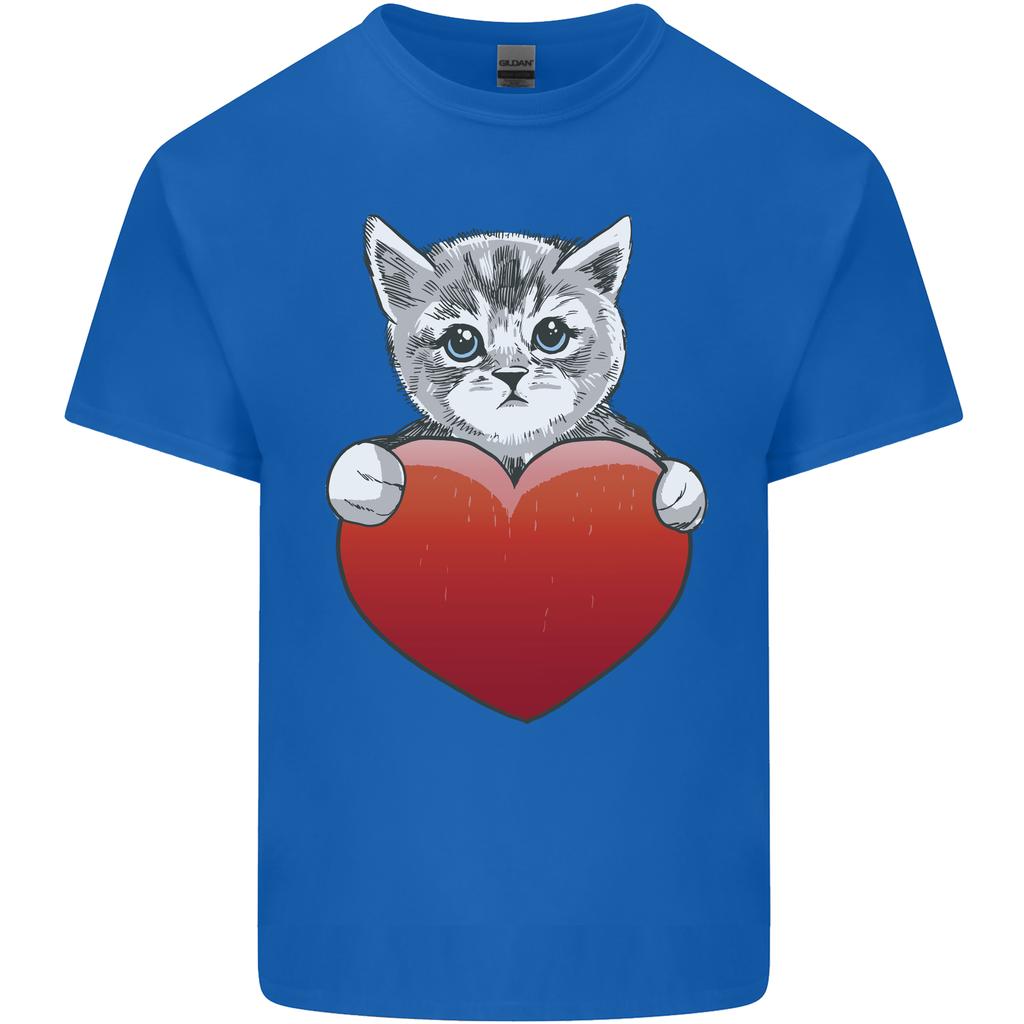 A Cute Cat With a Heart Love Valentines Day Unisexs Light Cotton TShirt