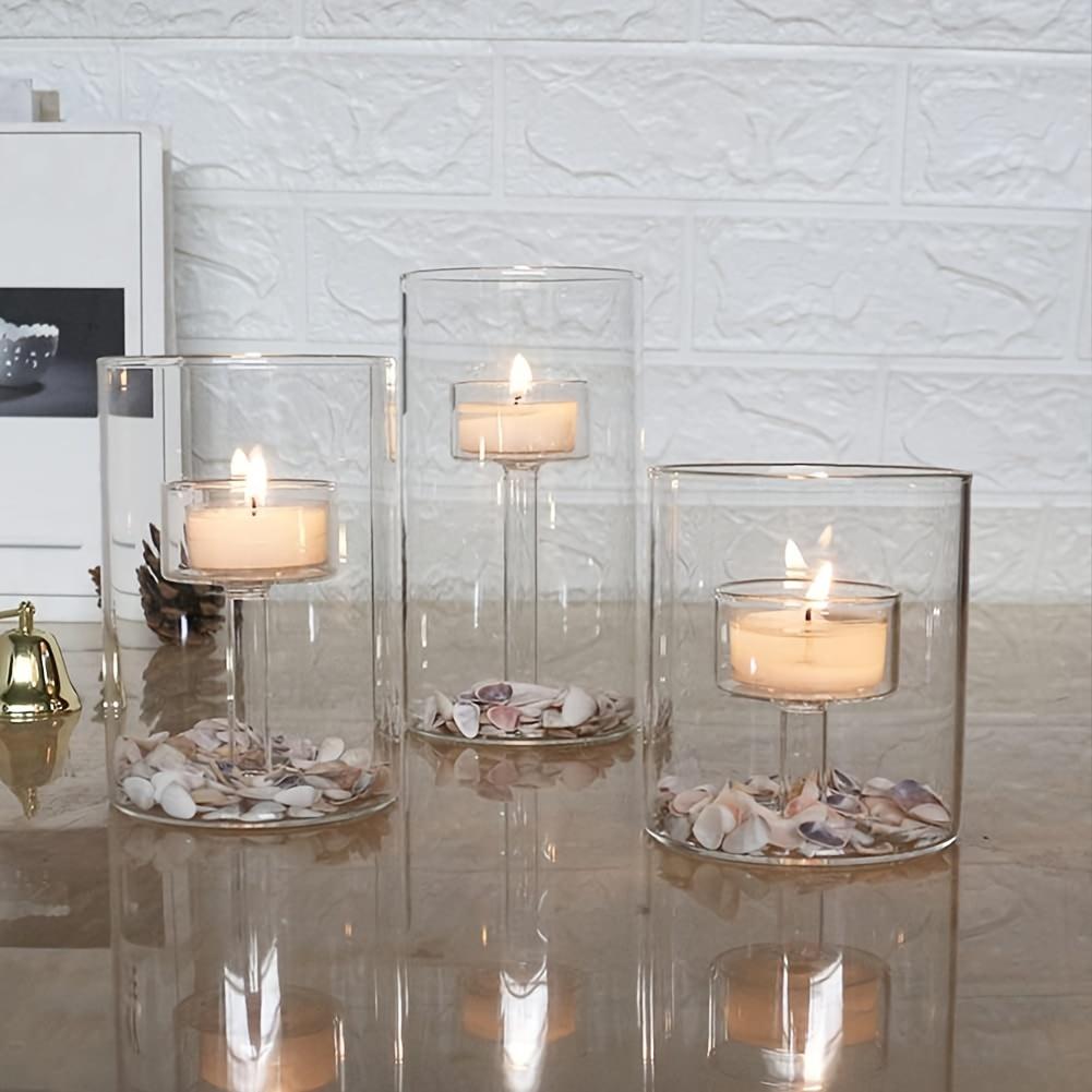 3 Pcs Glass Candle Holder, Home Decoration, Table Decoration, Fireplace Candle Holder