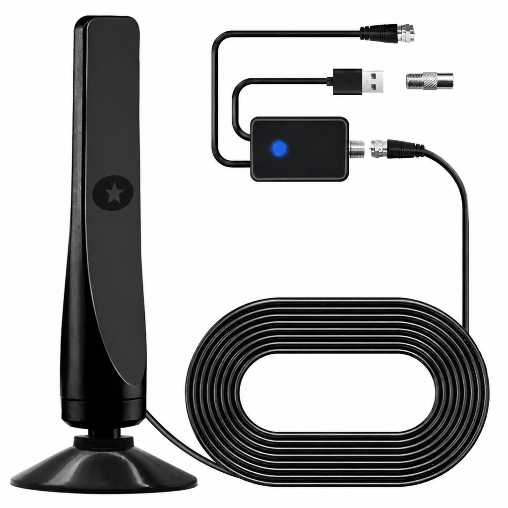 2026 HD Digital Indoor TV Antenna with Vertical Suction Cup, Compatible with European and American Signals.