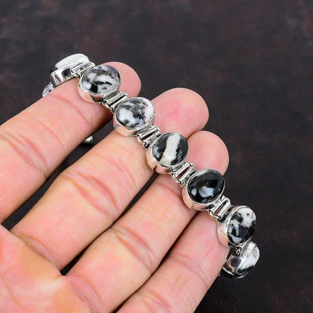 White Buffalo Turquoise Bracelet Natural Gemstone Bracelet 925 Sterling Silver Bracelet Adjustable Chain Bracelet Handmade Elegant Bracelet