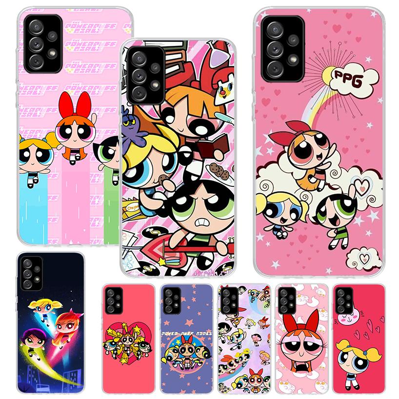 Cartoon P-Powerpuff-Girls Phone Case for Samsung Galaxy A16 A15 A14 A13 A56 A55 A54 A53 A36 A35 A34 A33 A26 A25 A24 A23 A05S A14