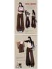 Women's Khaki Wide-Leg High-Waisted Slimming Floor-Length Jeans - 2025 Autumn/Winter Collection