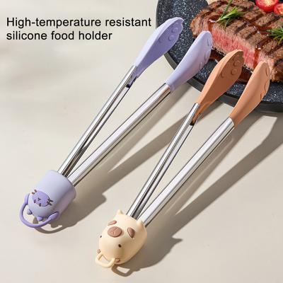 Silikon Lebensmittelzange Hochtemperaturbeständig Rutschfest Kochclip Klemme für BBQ Salat Grill Küchenzubehör