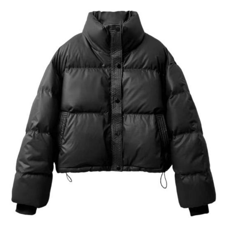 Winter Warm Down Coat Thickened Padded Jacket High Collar Windproof Long Sleeves Daily Outwear with Pockets Heat Retention Cotton