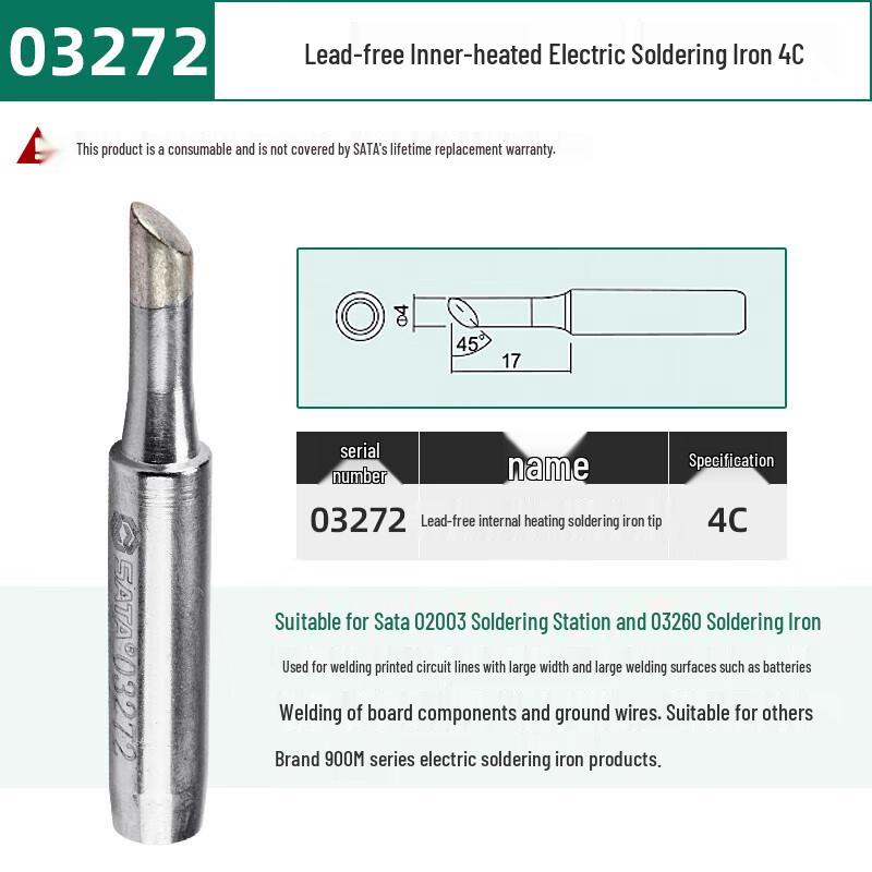SATA Lead-Free Internal Heating Soldering Iron Tip