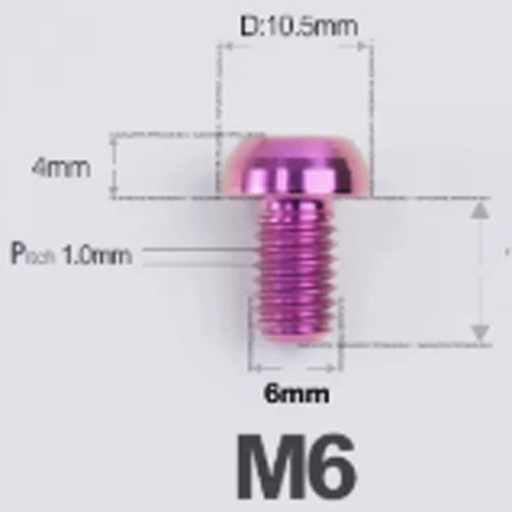 Multiple Color M6 P1mm X6/8/10/12/14/16/18/20/25/30/35mm GR5 TC4 Titanium Alloy Screw Bolt T30 Torx Mushroom Head For Bike