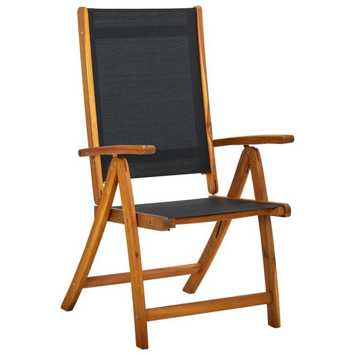 VidaXL Chaises pliables de jardin 2 pcs Bois d'acacia et textilène