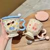 Birthday Gift Cute Polka Dot Puppy Mug Girl High  Looking Rabbit Ceramic Drinking Cup Best Friend Souvenir