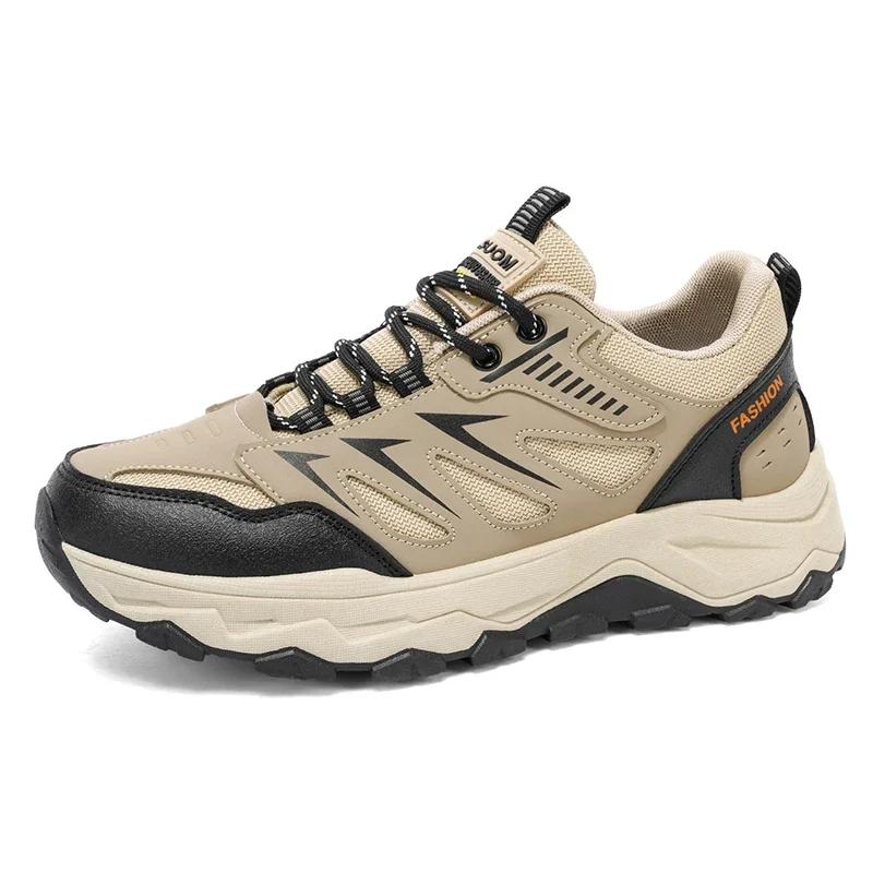Hiking Shoes Men Shoes Anti-slip Low-top Sports Shoes Men Lace-up Wear-resistant Soft Breathable Casual Running Shoes Men