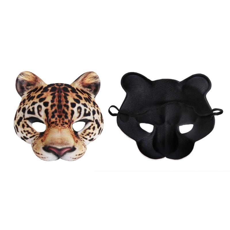 Leopard Mask Halloween Half Face Funny Mask Leopard Cosplay Carniva Mask Dress Up Women Cosplay Mask For Masquerad