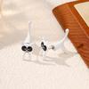 1 Pair Stud Earrings Piercing Style Polished Surface Cat Design Detachable Ear Studs Women Jewelry Collection