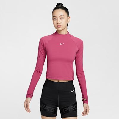 Nike T Shirts Women s Rose Red Crew Neck Moderate S