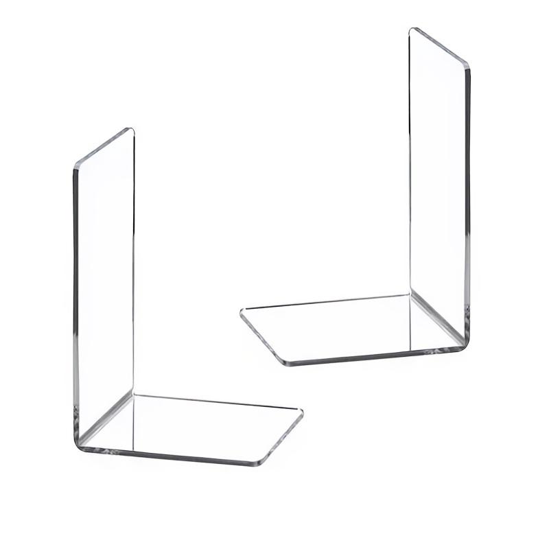 1pc Acrylic Bookends Stand Bookshelf Desktop Decorative Storage Rack чистый