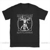 Vitruvian Man Playing The Guitar Mens T Shirt Da Vinci Guitarist Leonardo Funny Tee Shirt Cotton TShirt Gift Idea Clothes