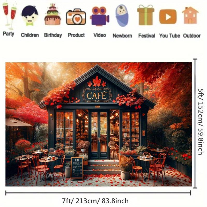 2D plane 1 piece of autumn maple leaf themed store suitable for birthday party decoration and photography