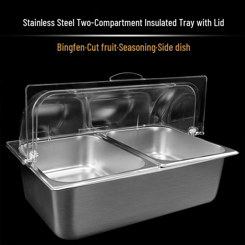 304 Stainless Steel Buffet Food Pan with Transparent Lid