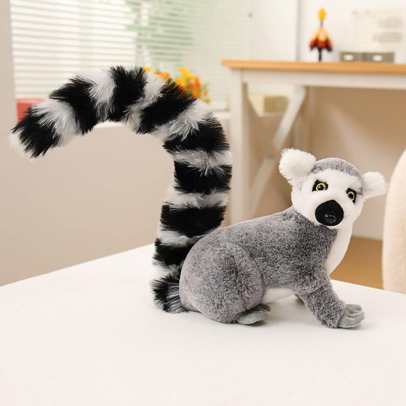 Entzückendes realistisches Lemuren-Stofftier Kuscheltier sitzend Zoo Souvenir Geschenk für Kinder Geburtstag