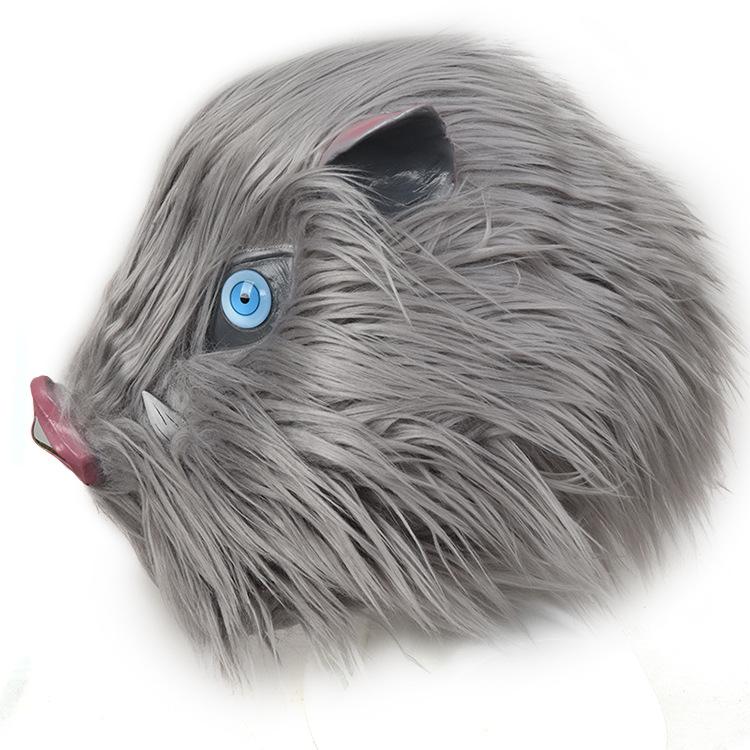 Máscara de Demon Slayer Halloween Látex cosplay Anime japonés InuYasha Inosuke cabeza de cerdo accesorio de actuación