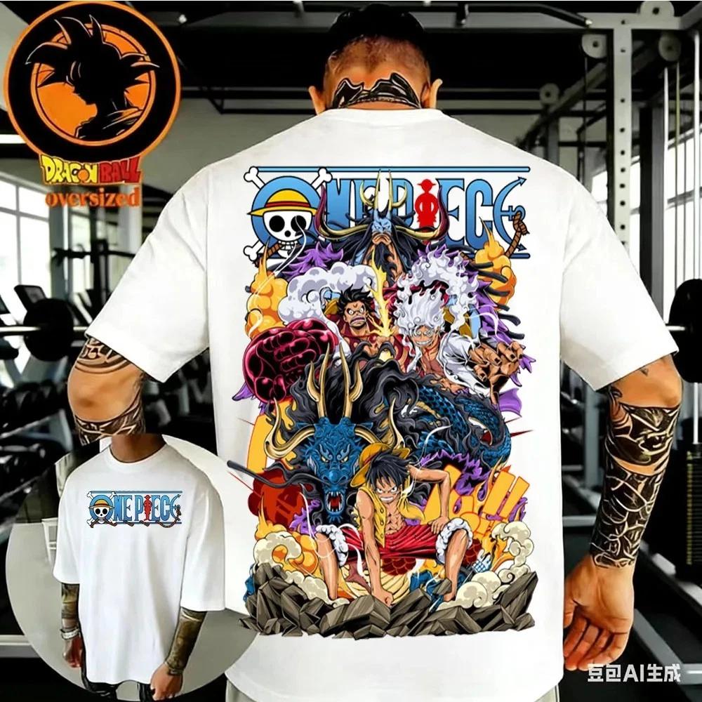Monkey D Luffy One Piece Cotton T-Shirt Japanese Anime Unisex Printed Tee L