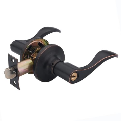 Kaifuan Lever Handle Lock for Entry Doors, Passageways, and Bathrooms (Key Included) (Right-Hand Drive) (805-K-R-ORB)
