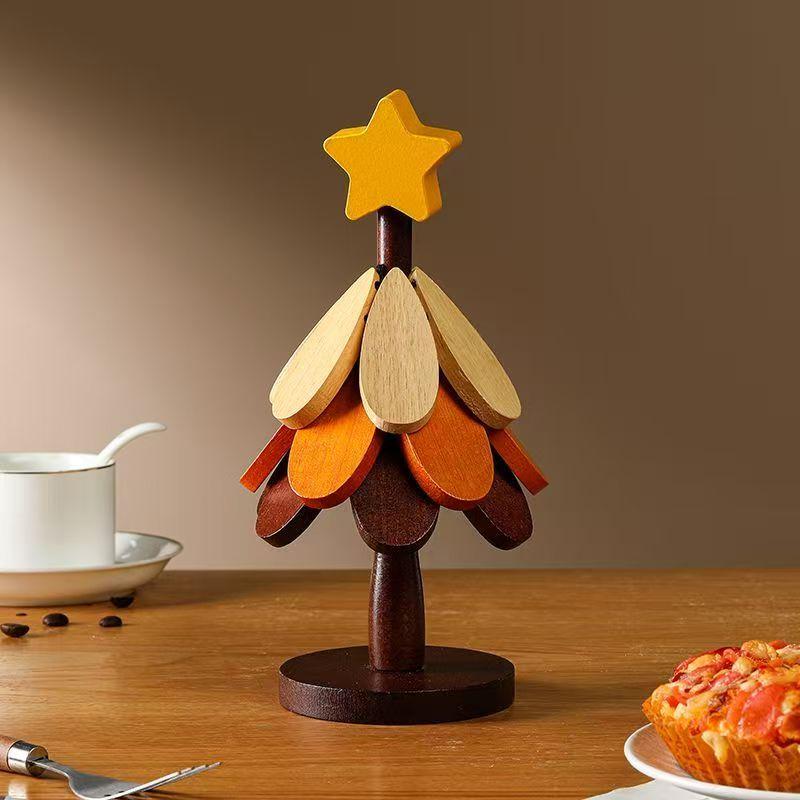 Tree Insulation Mat Solid Wood Dining Table Anti Scalding Mat Pot Mat Festival Gift Creative and Personalized Home Decoration