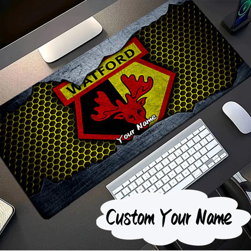 Custom Name Mouse Pad Watford Crest Design Mouse Pad, Gaming Mouse Pad, Keyboard Pad, Desk Decor for Computer Notebook Fan Birthday Gift