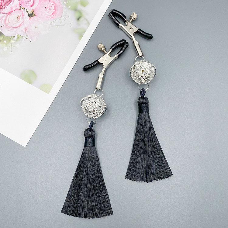Tassel Palace: Wearable Nipple Clamps with Charms - Erotic SM Accessories for Women