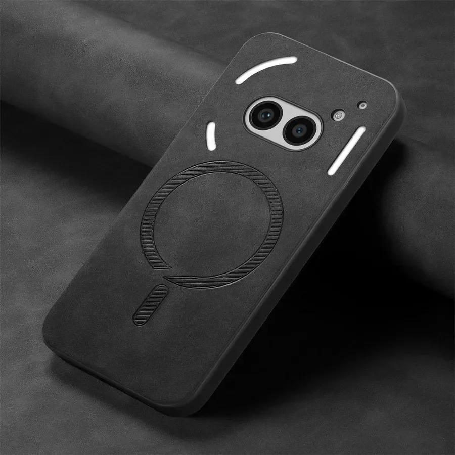 For Magsafe Leather Case for Nothing Phone 2A Plus Matte Shockproof Magnetic Wireless Charging Phone Protection Cover for Nothing CMF Phone 2Pro 1