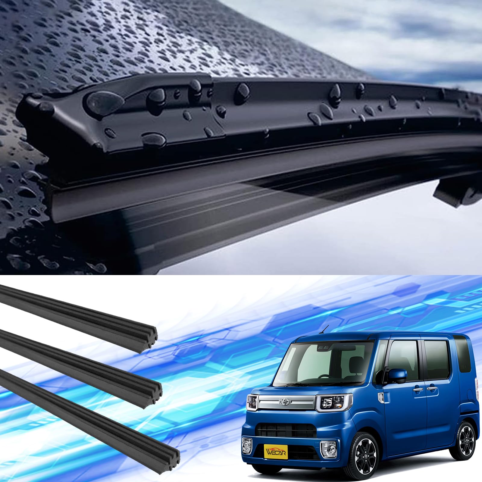 

Wake Wake Pixis Mega Wiper Replacement Rubber Compatible Size Genuine Replacement Driver Passenger Seat