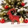 Hanging Decor for Party 2D Acrylic Goat Christmas Tree Ornament Zodiac Pendant with Gold String Year Festive Pendants of The Ornament 2027 Chinese